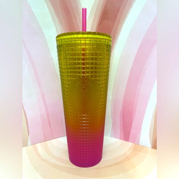 Starbucks Other - Summer 22 limited edition ombré Disco Matte Lemonade Starbucks tumbler 🩷💛